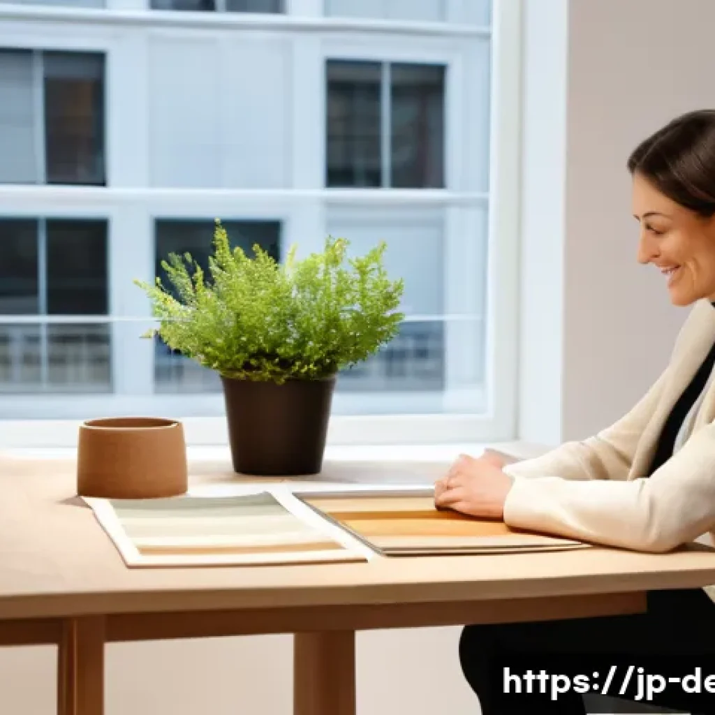 인테리어 코디네이터의 고객 요구 분석 방법 - "Heartfelt Consultation: Uncovering Dreams"**
A warm and inviting scene in a bright, modern inte...
