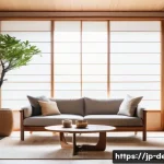 인테리어 코디네이터를 위한 블로그 운영 방법 - A modern Japanese interior design blog scene featuring a bright, cozy living room with natural sunli...
