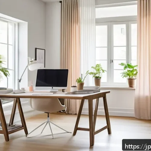 인테리어 코디네이터를 위한 자기소개서 작성법 - A modern Japanese interior coordinator&rsquo;s workspace featuring a sleek desk with CAD drawings, color s...