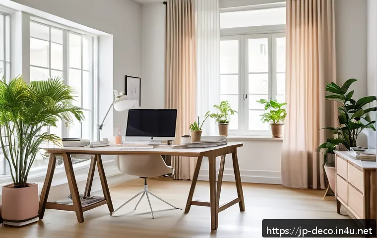 인테리어 코디네이터를 위한 자기소개서 작성법 - A modern Japanese interior coordinator&rsquo;s workspace featuring a sleek desk with CAD drawings, color s...